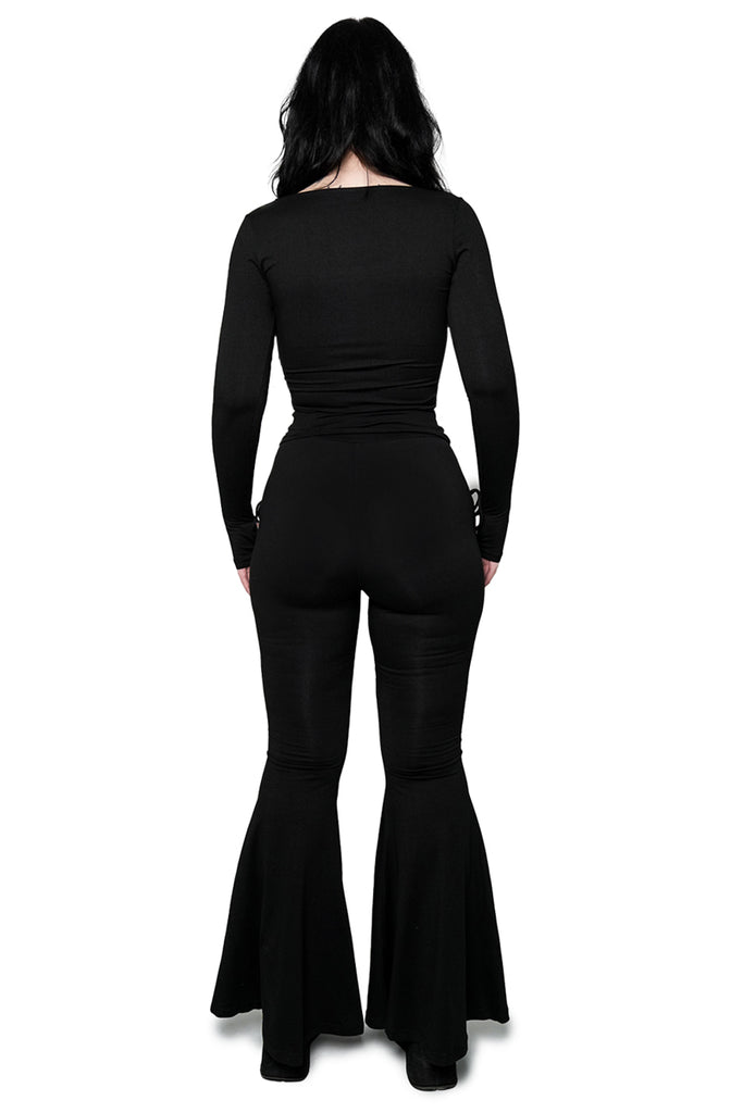 Alice Lace Up Flare Pants – Forest Ink Alice Lace Up Flare Pants – Forest Ink