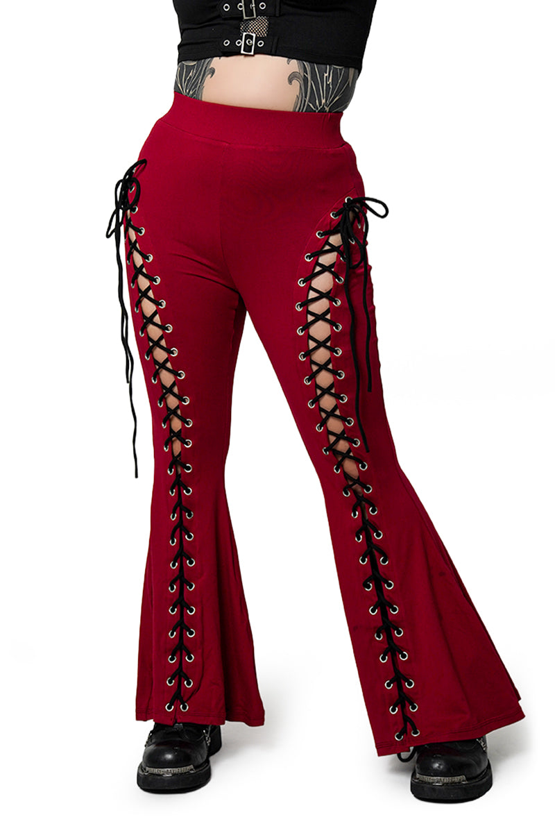 Blood Red Alice Flare Pants – Forest Ink