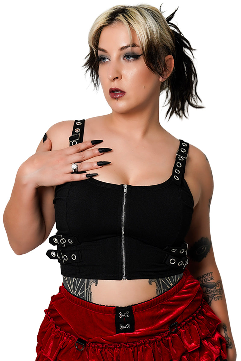 Mayhem Buckle Tank Top – Forest Ink