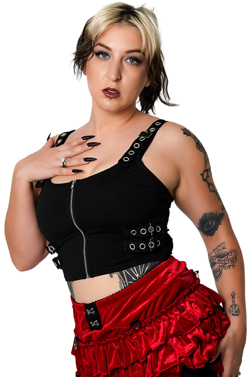 Mayhem Buckle Tank Top – Forest Ink