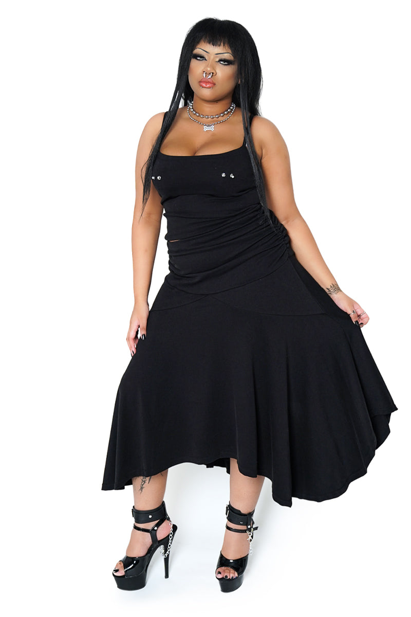 Cordelia Midi Skirt – Forest Ink