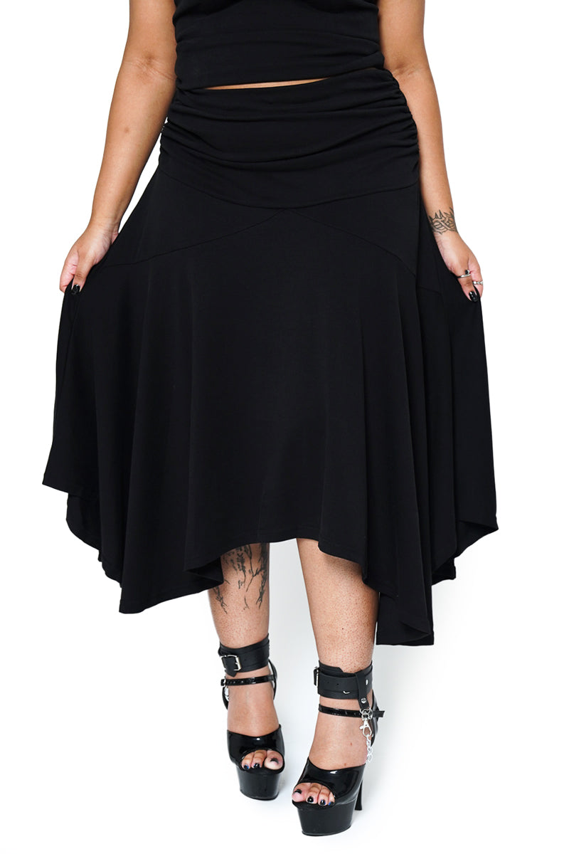 Cordelia Midi Skirt – Forest Ink