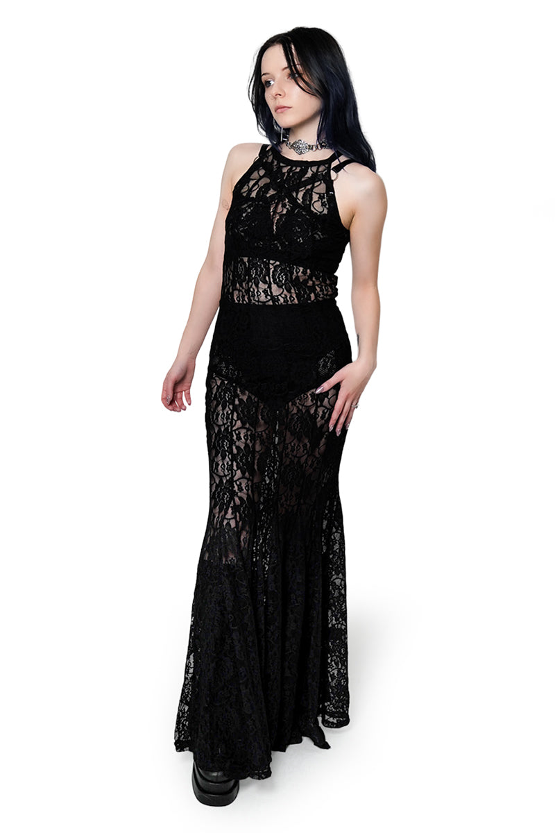 Lovelace Maxi Dress  Forest Ink