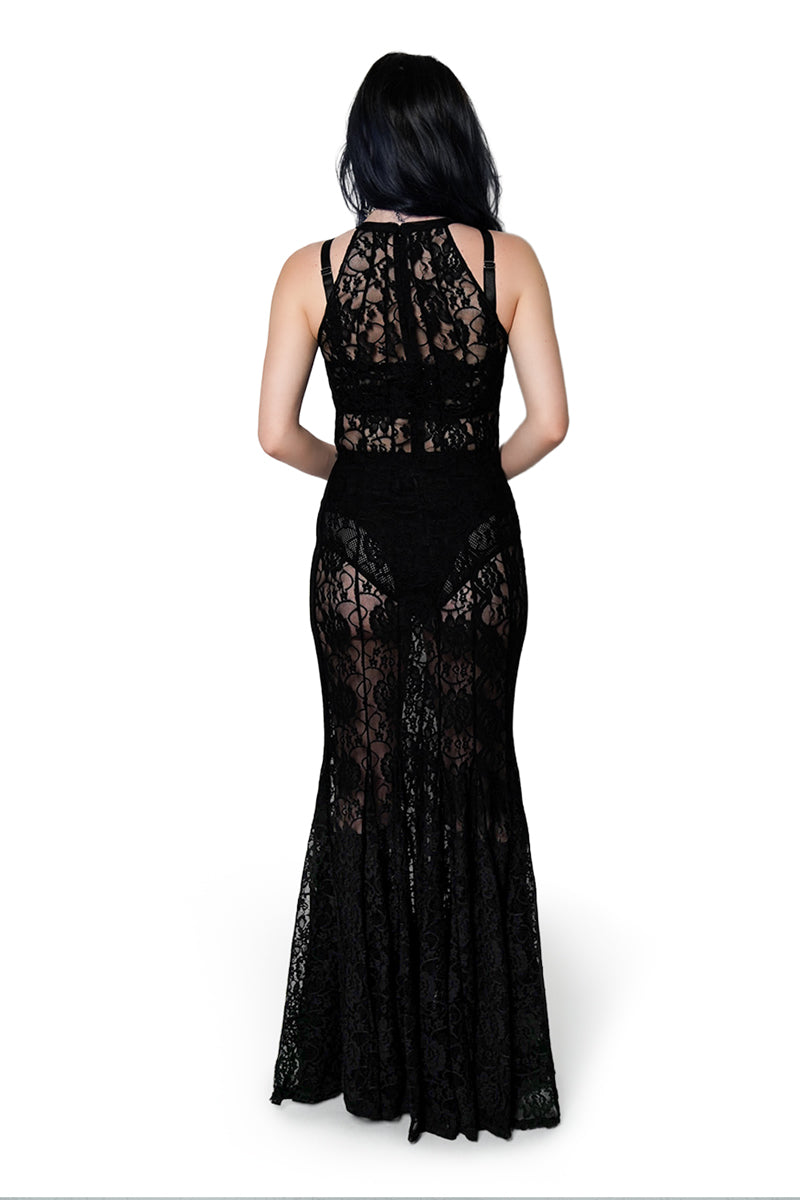 chinese dress ladies Lovelace Maxi Dress – Forest Ink