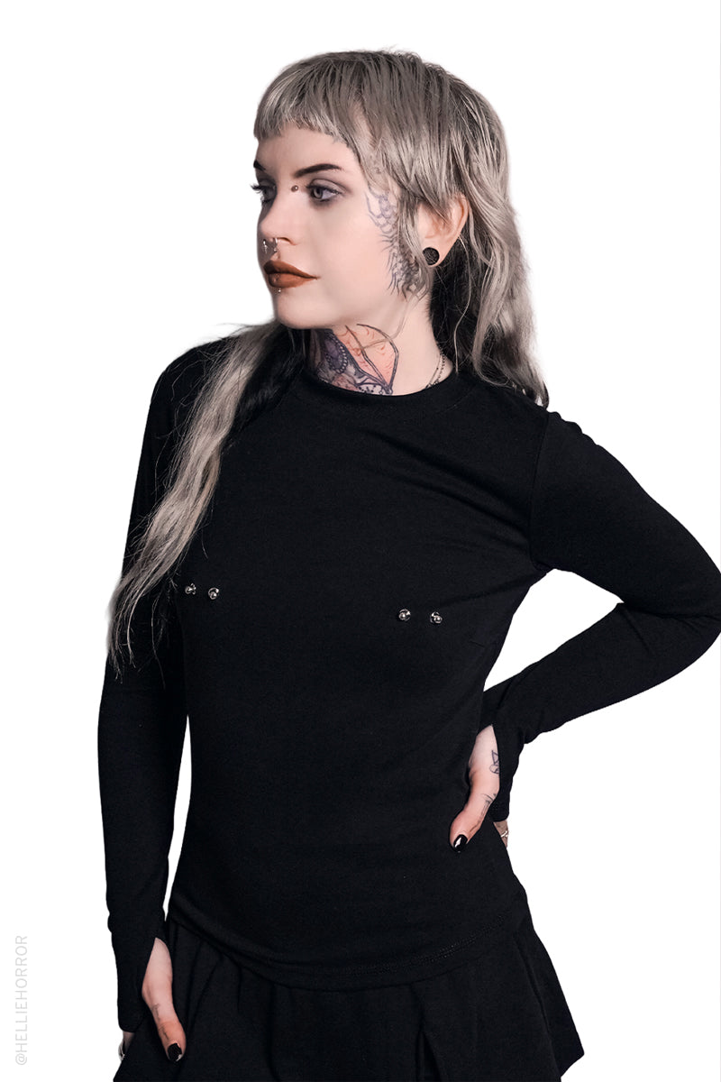 Pierced Long Sleeve Top – Forest Ink