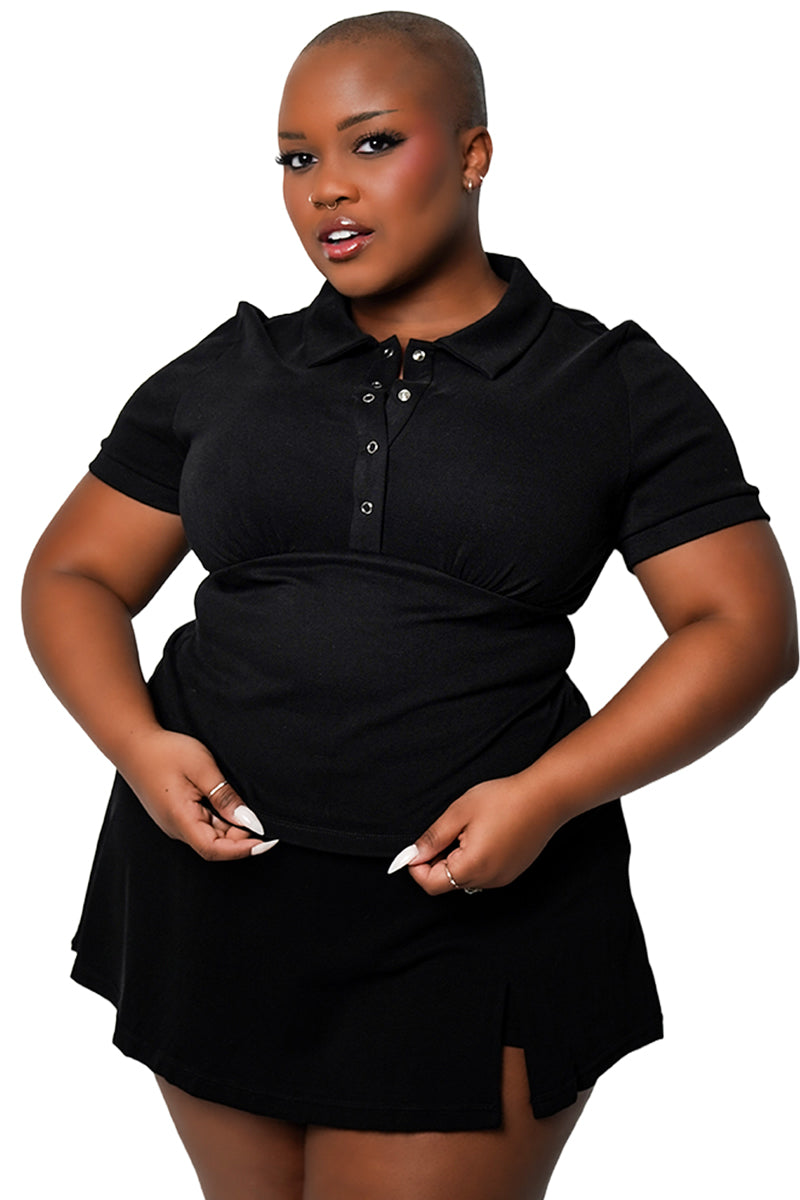 Gia Baby Polo Tee – Forest Ink