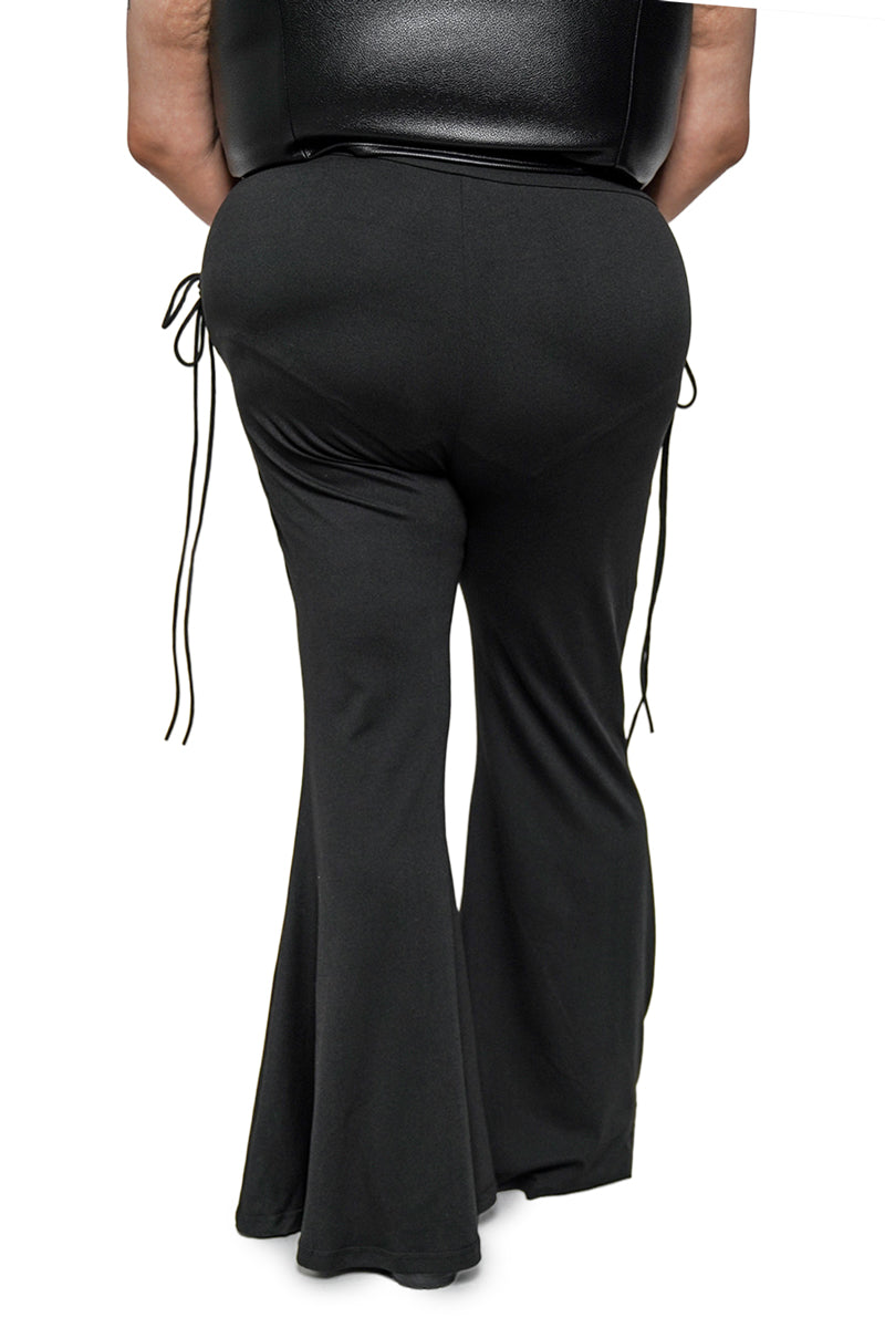 Alice Lace Up Flare Pants – Forest Ink