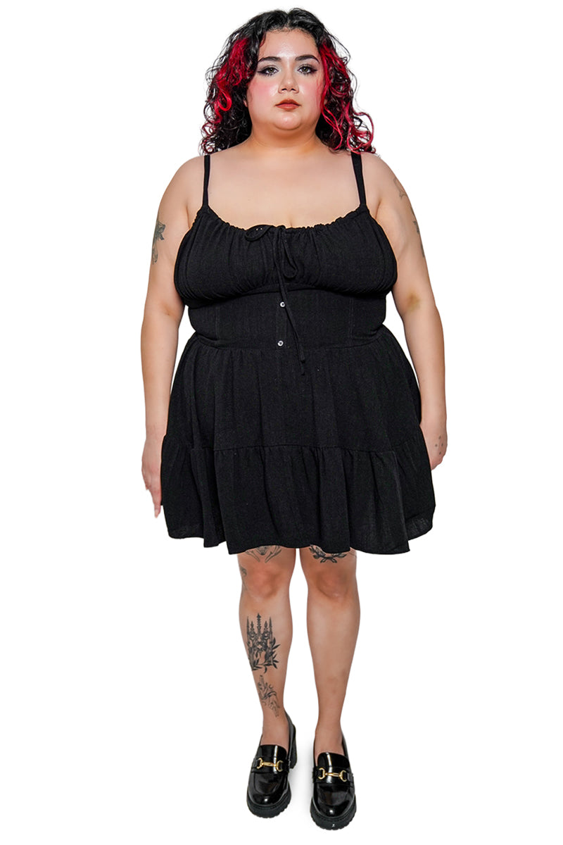 white christmas dresses Heidi Milkmaid Dress Black