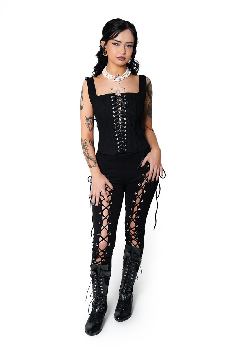 Black Dolly Corset – Forest Ink