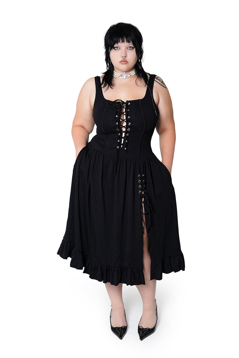 white christmas dresses Plus Size Corset Midi Dress – Pluspreorder