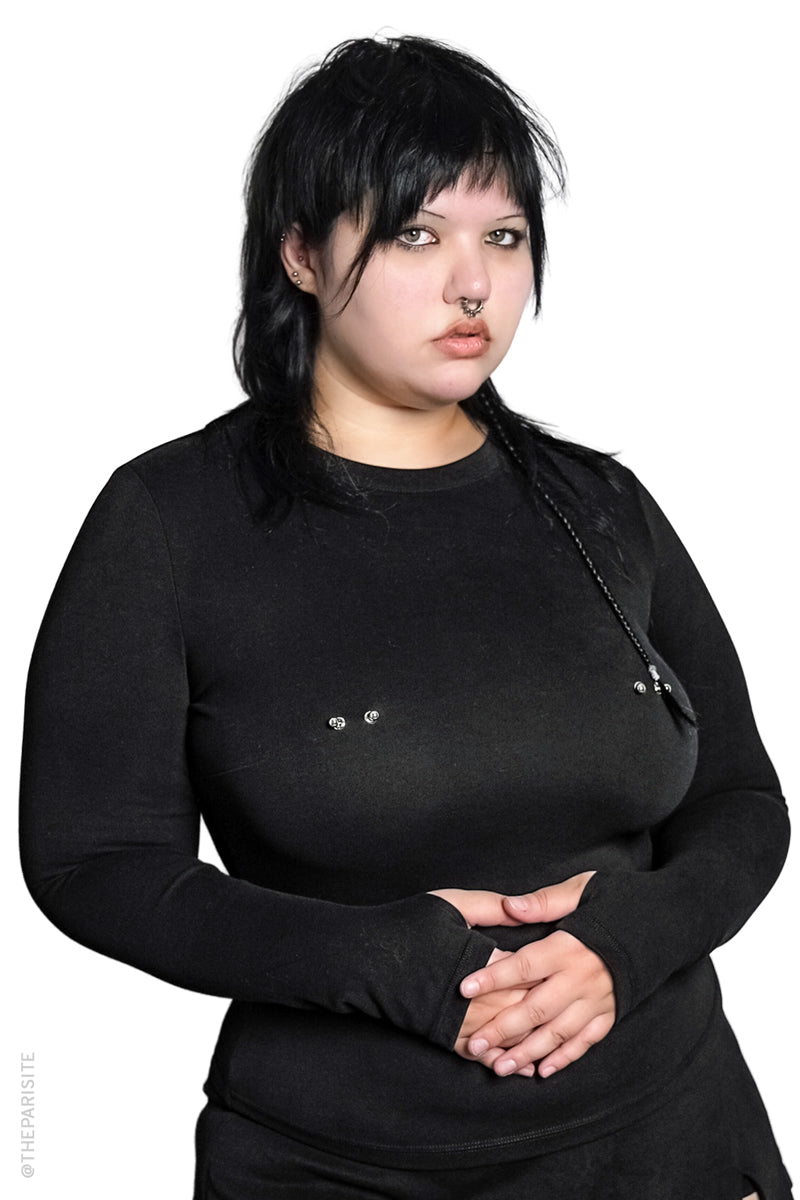 Pierced Long Sleeve Top – Forest Ink