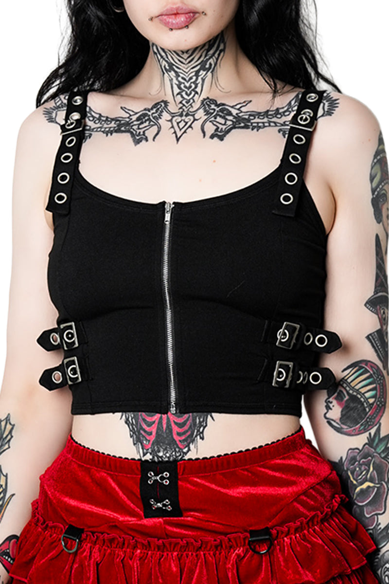 Mayhem Buckle Tank Top – Forest Ink