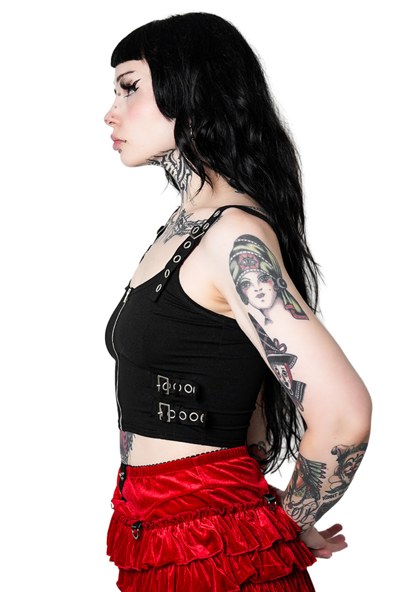 Mayhem Buckle Tank Top – Forest Ink