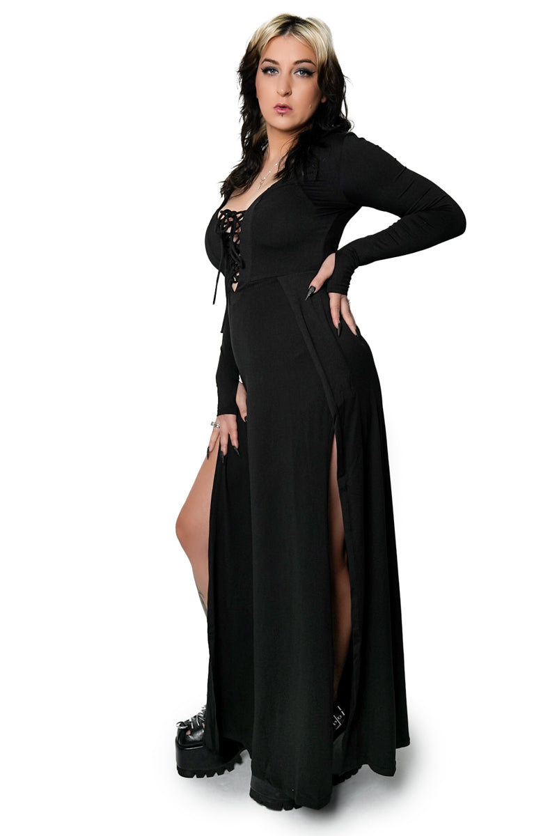 Morticia Maxi Dress – Forest Ink
